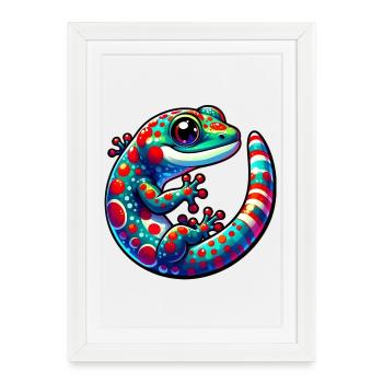 Gecko - Affiche encadrée (27 × 37 cm) - blanc - Devant