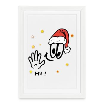 Bande dessinée Père Noël - Affiche encadrée (27 × 37 cm) - blanc - Devant