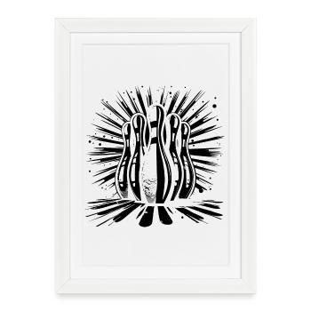 Croquis de bowling - Affiche encadrée (27 × 37 cm) - blanc - Devant