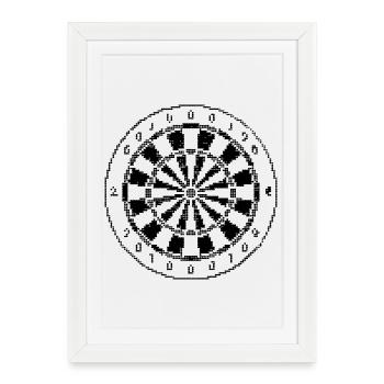Jeu de fléchettes Pixel Graphique - Affiche encadrée (27 × 37 cm) - blanc - Devant