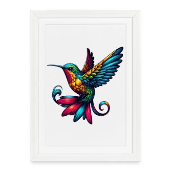 Hummingbird - Framed poster (27 × 37 cm) - white - Front