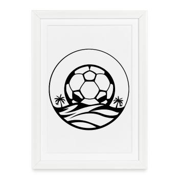 Dessin de football - Affiche encadrée (27 × 37 cm) - blanc - Devant