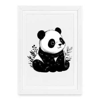 Panda - Affiche encadrée (27 × 37 cm) - blanc - Devant