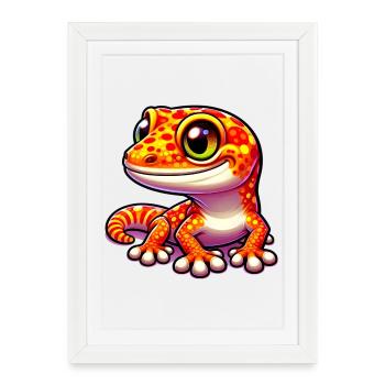 Gecko - Framed poster (27 × 37 cm) - white - Front