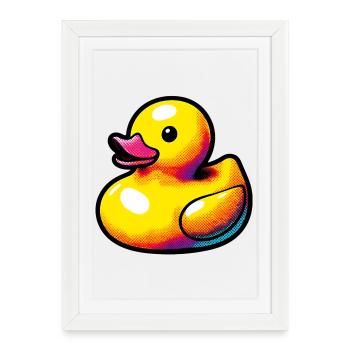 Caneton Canard Canard Canard - Affiche encadrée (27 × 37 cm) - blanc - Devant