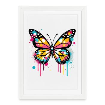 Butterfly - Framed poster (27 × 37 cm) - white - Front