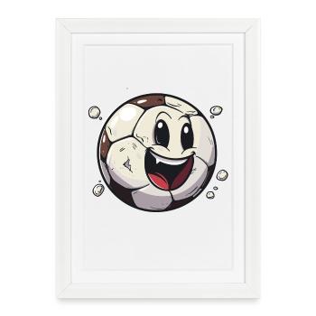 Football in comic style - Framed poster (27 × 37 cm) - white - Front