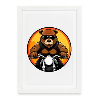 Moto Bears - Affiche encadrée (27 × 37 cm) - blanc - Devant