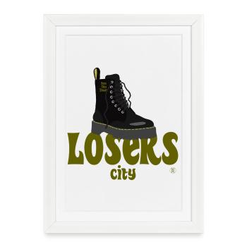 Hate this town Losers city doc edition - Framed poster (27 × 37 cm) - white - Front