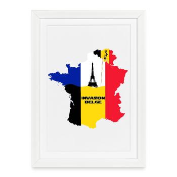 Invasion belge - Affiche encadrée (27 × 37 cm) - blanc - Devant