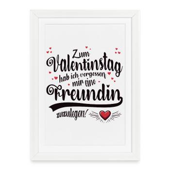 Saint-Valentin sans petite amie - Affiche encadrée (27 × 37 cm) - blanc - Devant