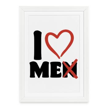 I love men / me - Framed poster (27 × 37 cm) - white - Front