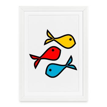 FISH. SARDINE. APRIL FOOL. SEA. OCEAN - Framed poster (27 × 37 cm) - white - Front