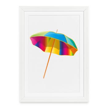 Parasol coloré aux couleurs vives - Affiche encadrée (27 × 37 cm) - blanc - Devant