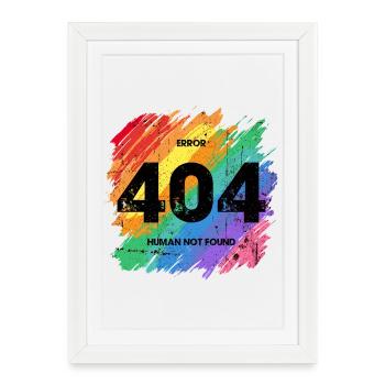 Vibrant Rainbow Error 404 Design - Framed poster (27 × 37 cm) - white - Front