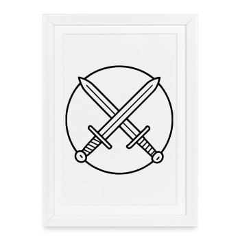 Crossed Swords - Framed poster (27 × 37 cm) - white - Front