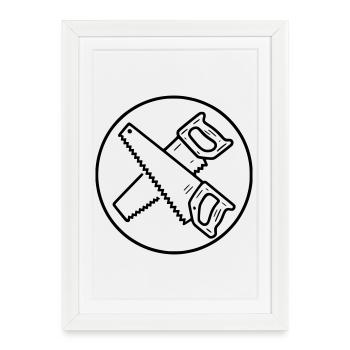 Scies croisées - Affiche encadrée (27 × 37 cm) - blanc - Devant