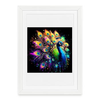 paon - Affiche encadrée (27 × 37 cm) - blanc - Devant