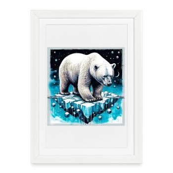 ours blanc - Affiche encadrée (27 × 37 cm) - blanc - Devant