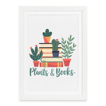 Plants And Books Quote - Framed poster (27 × 37 cm) - white - Front