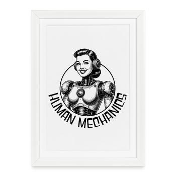 Humain Mécanique - Affiche encadrée (27 × 37 cm) - blanc - Devant