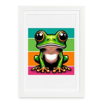 grenouille - Affiche encadrée (27 × 37 cm) - blanc - Devant