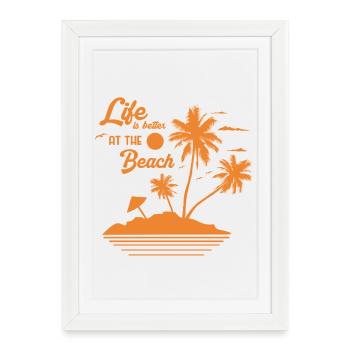 Sunset on Palm Beach - Framed poster (27 × 37 cm) - white - Front