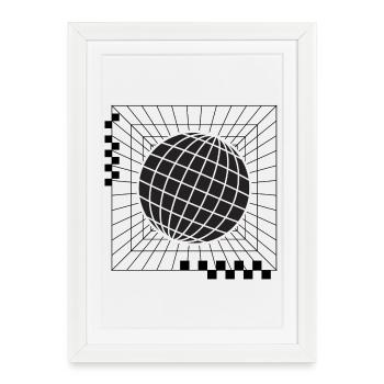 Conception géométrique de la sphère globale - Affiche encadrée (27 × 37 cm) - blanc - Devant