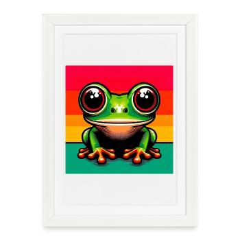 grenouille - Affiche encadrée (27 × 37 cm) - blanc - Devant