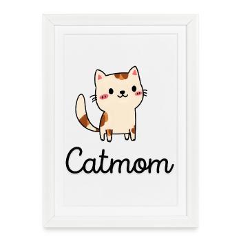 Cute cat design with charm - Framed poster (27 × 37 cm) - white - Front