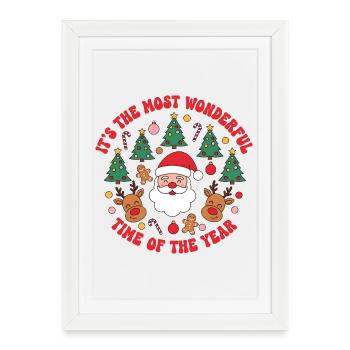 X-mas - It's the most wonderful time of the year - Framed poster (27 × 37 cm) - white - Front