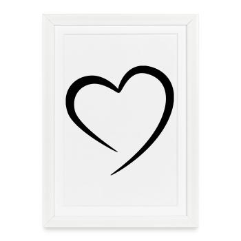 Cœur - Affiche encadrée (27 × 37 cm) - blanc - Devant