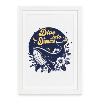 Plongée dans les Rêves - Affiche encadrée (27 × 37 cm) - blanc - Devant