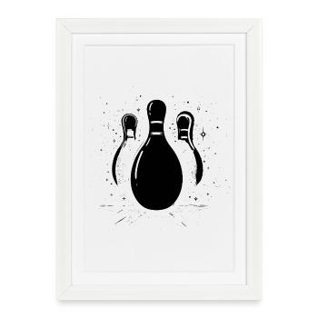 Jeu de bowling - Affiche encadrée (27 × 37 cm) - blanc - Devant