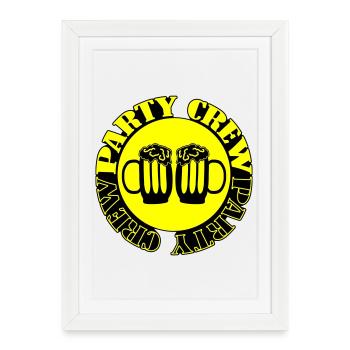 Bière Party Crew - Affiche encadrée (27 × 37 cm) - blanc - Devant