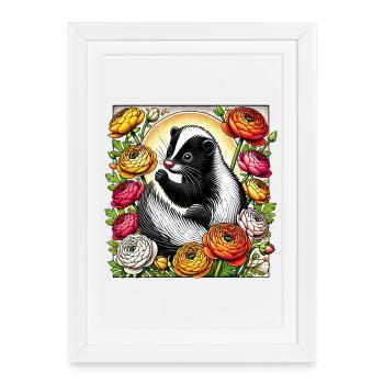 mouffette - Affiche encadrée (27 × 37 cm) - blanc - Devant