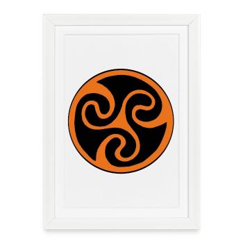 Triskel Orange - Framed poster (27 × 37 cm) - white - Front