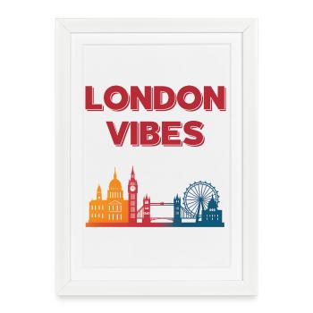 London Vibes Rainbow Skyline - Framed poster (27 × 37 cm) - white - Front