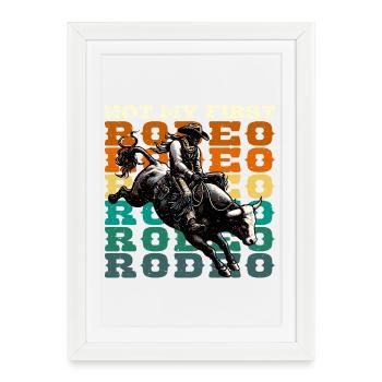 Not my first vintage cowboy rodeo - Framed poster (27 × 37 cm) - white - Front