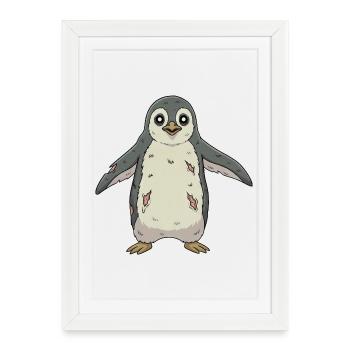 Halloween Zombie Penguin Undead Monster Cartoon - Framed poster (27 × 37 cm) - white - Front