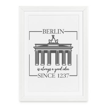Berlin Brandenburg Gate - Federal Capital Berlin - Framed poster (27 × 37 cm) - white - Front