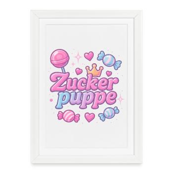 Poupée de sucre / Y2K Surnom Déclaration Design - Affiche encadrée (27 × 37 cm) - blanc - Devant