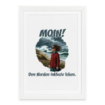 Moin y compris vent côtier - Affiche encadrée (27 × 37 cm) - blanc - Devant