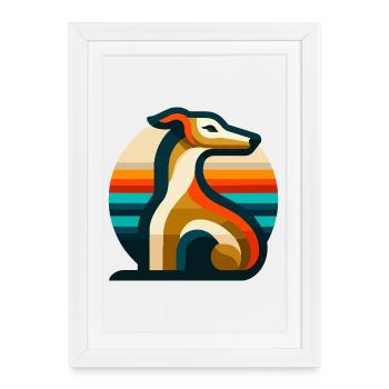Galgo-Logo Nr2 - Gerahmtes Poster (27 × 37 cm) - Weiß - Vorne