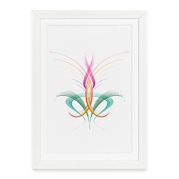 Ornement de ligne fluide – énergie de couleur abstraite - Affiche encadrée (27 × 37 cm) - blanc - Devant