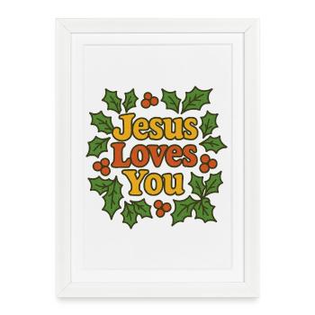 Jésus t’aime - Affiche encadrée (27 × 37 cm) - blanc - Devant