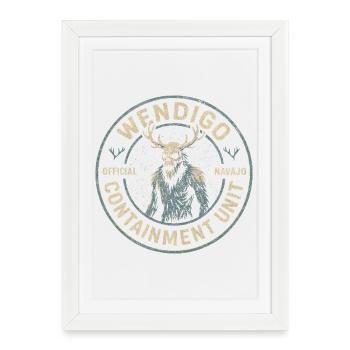 Unité de confinement Wendigo Mythe Drôle Wendigo - Affiche encadrée (27 × 37 cm) - blanc - Devant