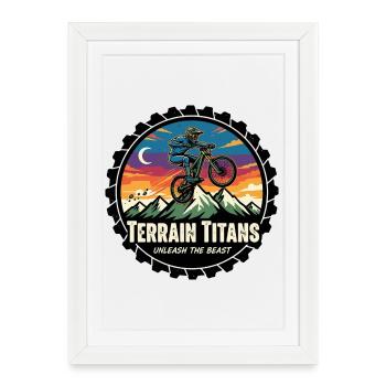 Terrain Titans MTB Unleashed - Framed poster (27 × 37 cm) - white - Front