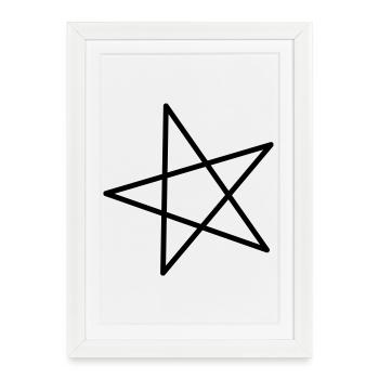 Stern - Gerahmtes Poster (27 × 37 cm) - Weiß - Vorne
