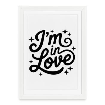 I'm in love script design - Framed poster (27 × 37 cm) - white - Front
